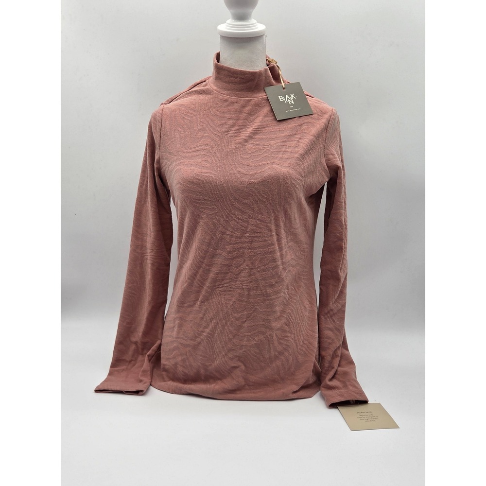 BLANK Women's XL Dusty Rose Mock Neck Long Sleeve Stretch Top NWT 101-473